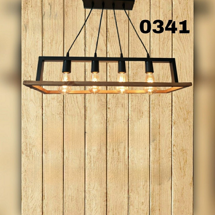 لوستر چوب و فلز کد ۳۱۴